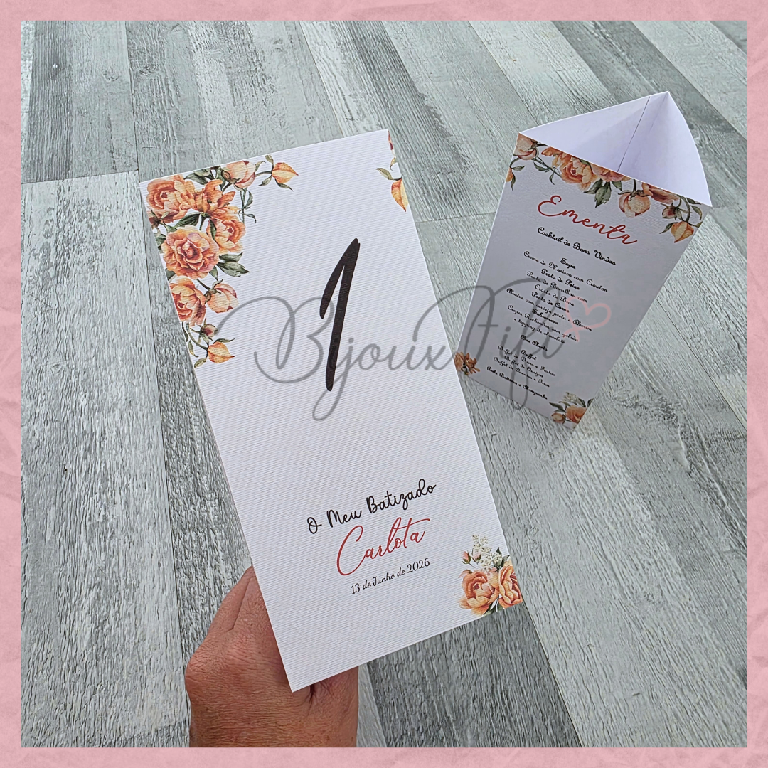 Marcador de Mesa/Ementa 3em1 "Terracotta"