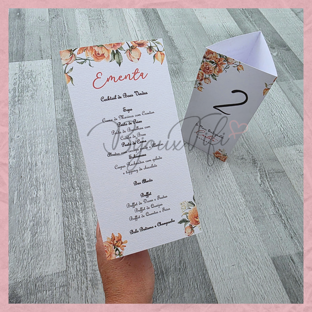 Marcador de Mesa/Ementa 3em1 "Terracotta"