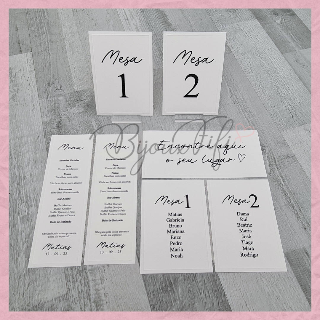 Cartões Seating Plan "Minimalis"