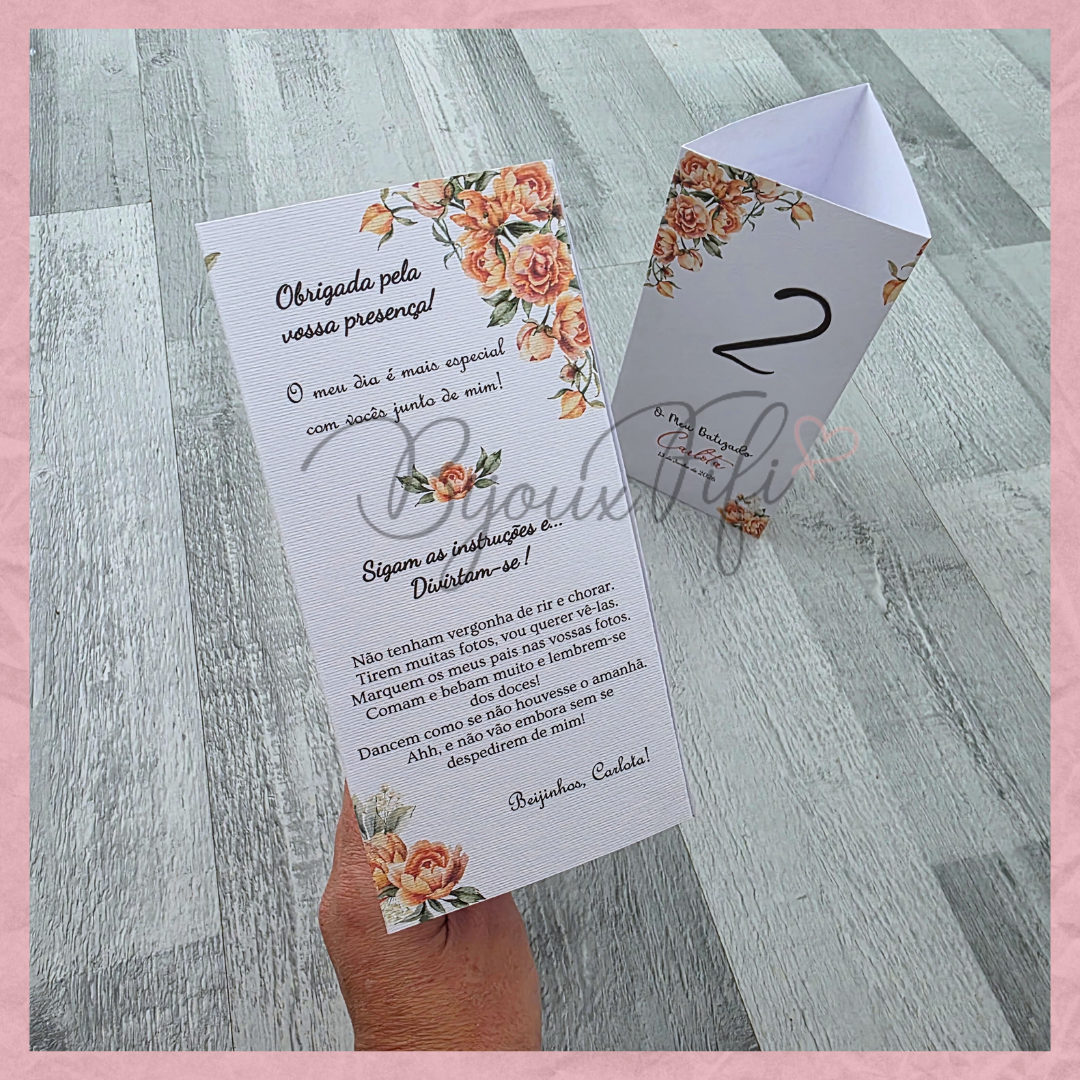 Marcador de Mesa/Ementa 3em1 "Terracotta"