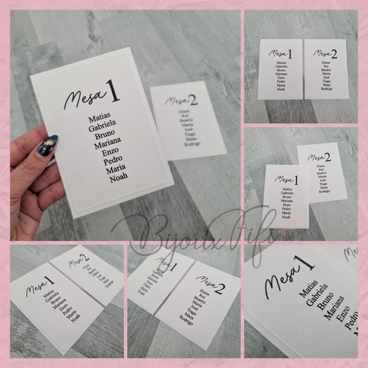 Cartões Seating Plan "Minimalis"