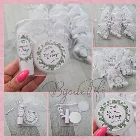 Kit Espelho de bolso+batom "Eucalyptus"