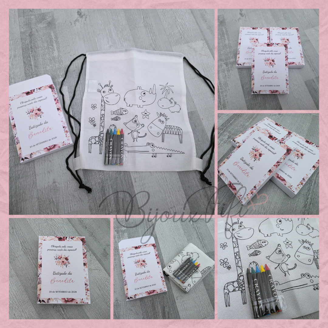 Mochila para pintar+lápis "Dark Pink"