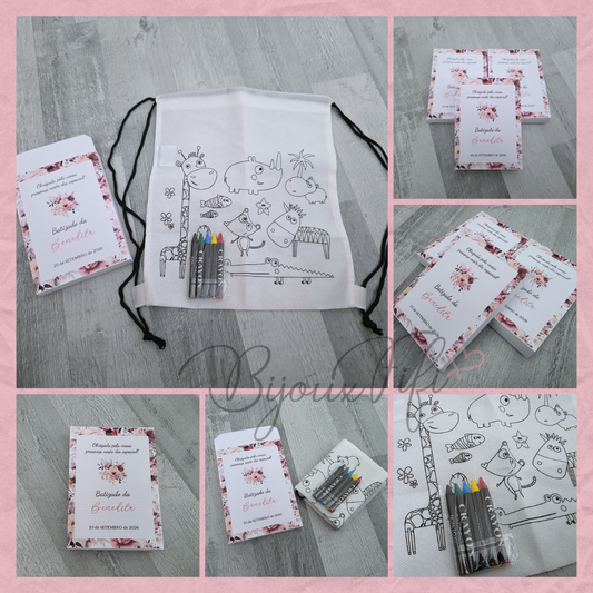 Mochila para pintar+lápis "Dark Pink"