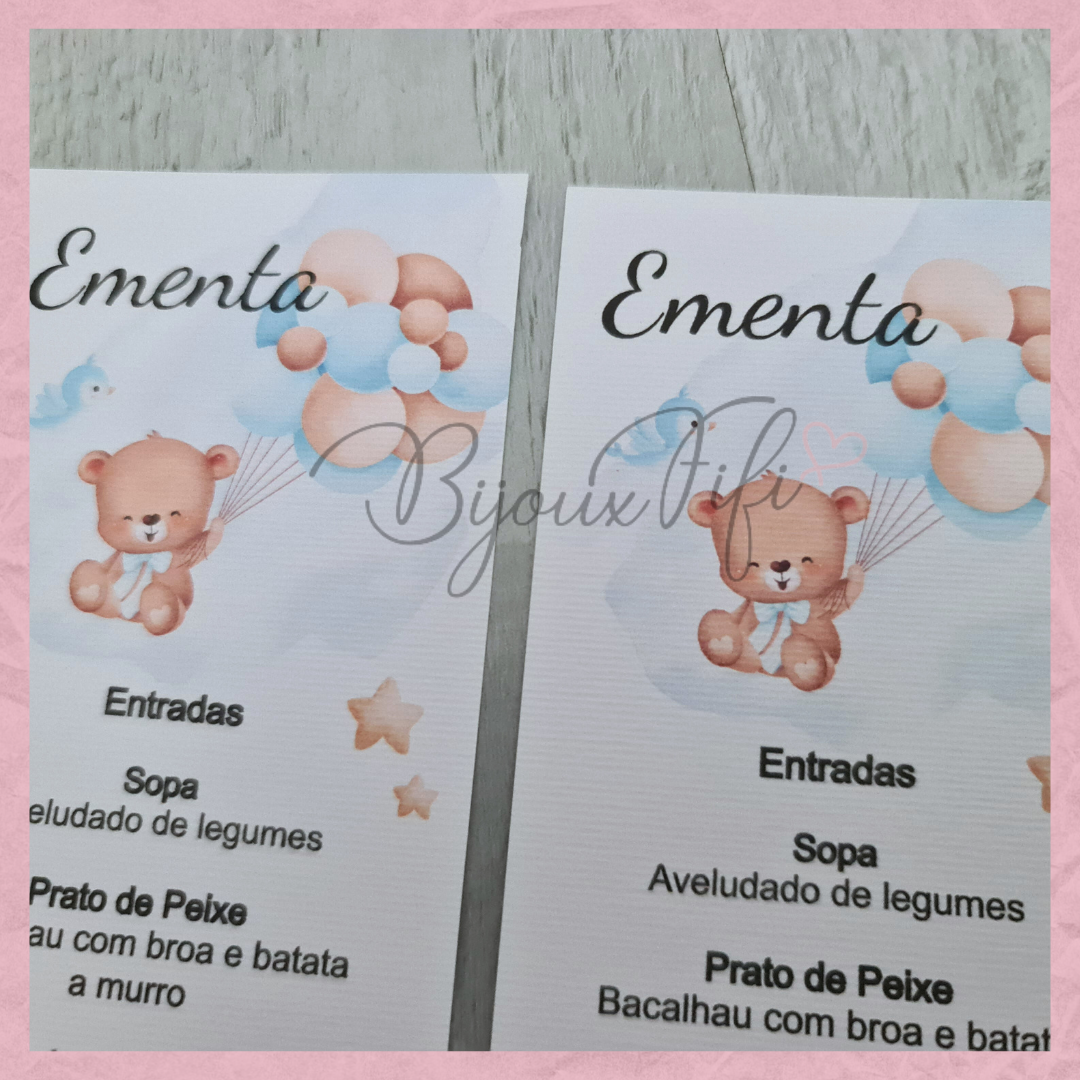 Ementa "Cute Bear" Blue