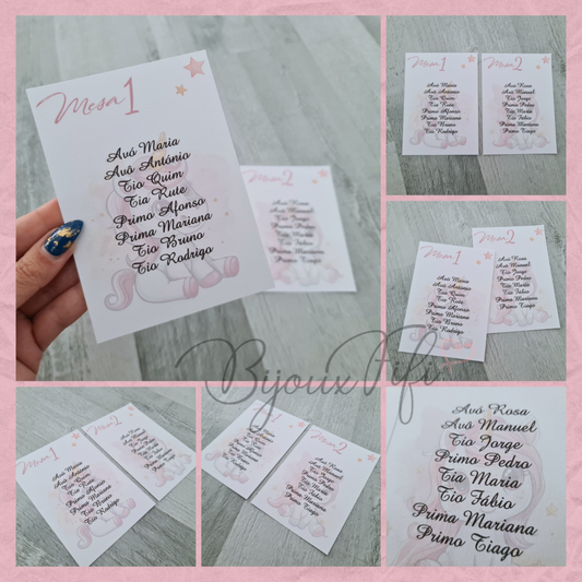 Cartões Seating Plan "Unicorn"