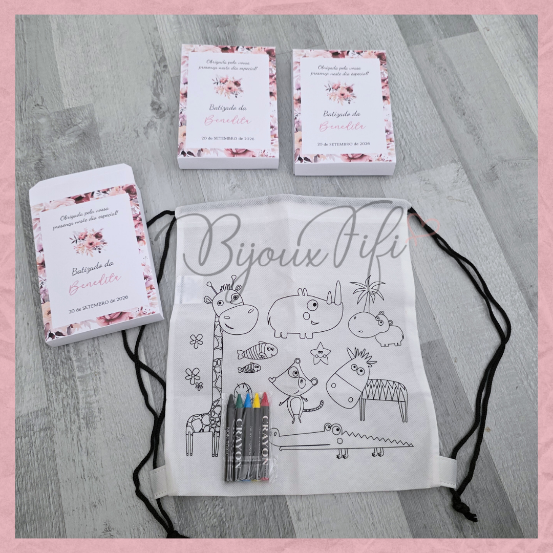 Mochila para pintar+lápis "Dark Pink"