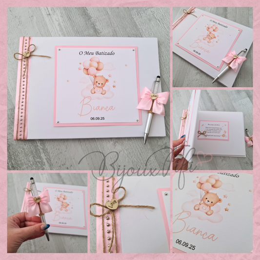 Livro de Honra A4 "Cute Bear" Rose