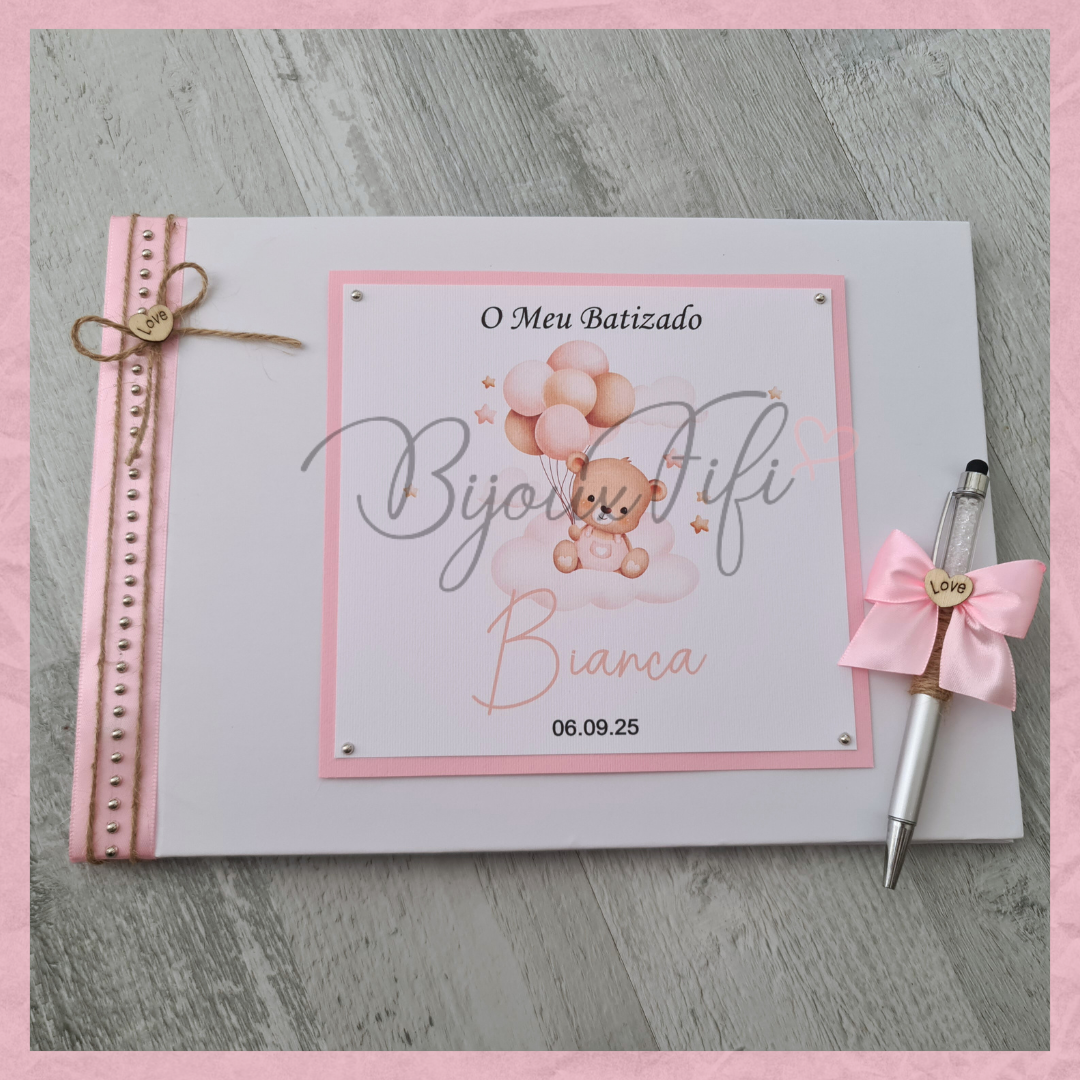 Livro de Honra A4 "Cute Bear" Rose