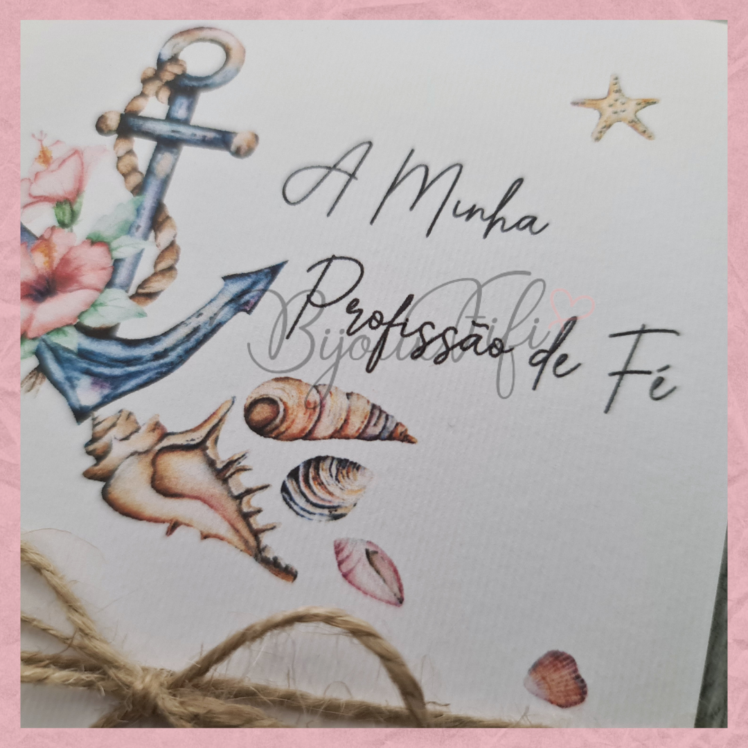 Convite dobrado "Sea Shells" PF⛪