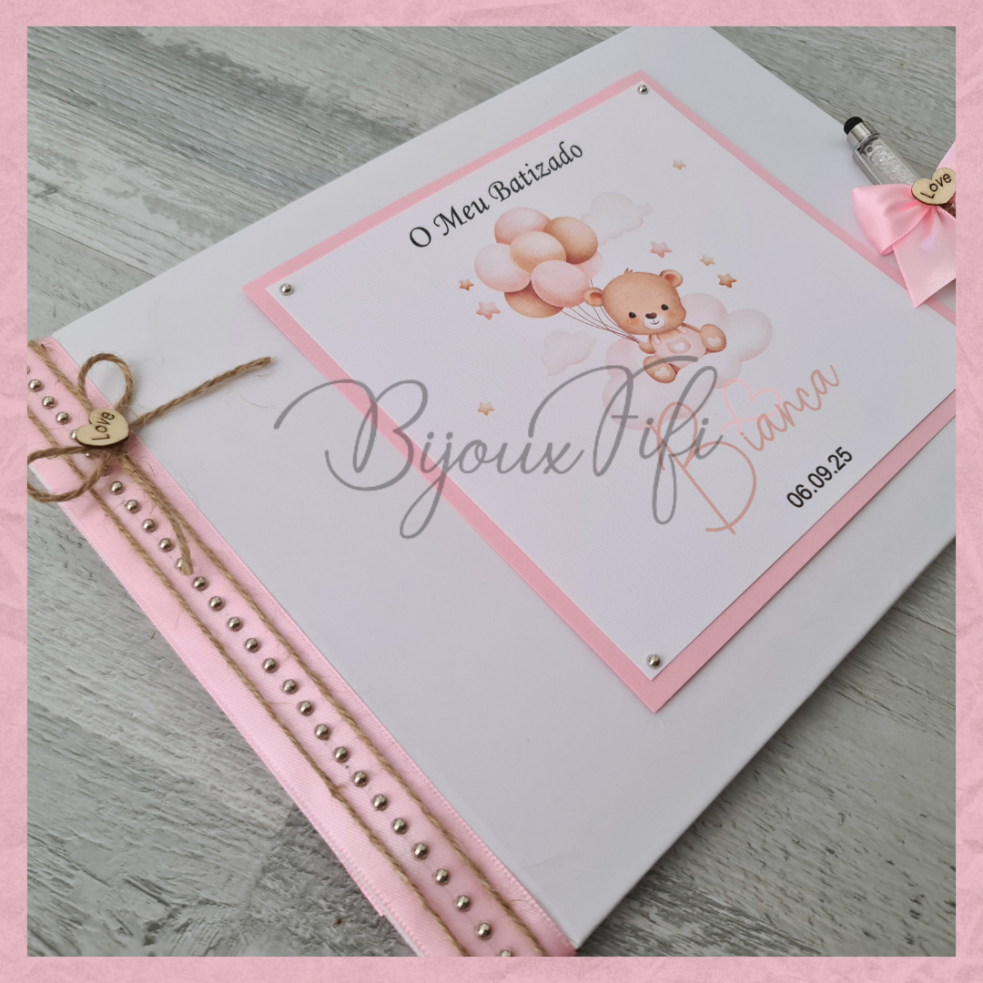 Livro de Honra A4 "Cute Bear" Rose