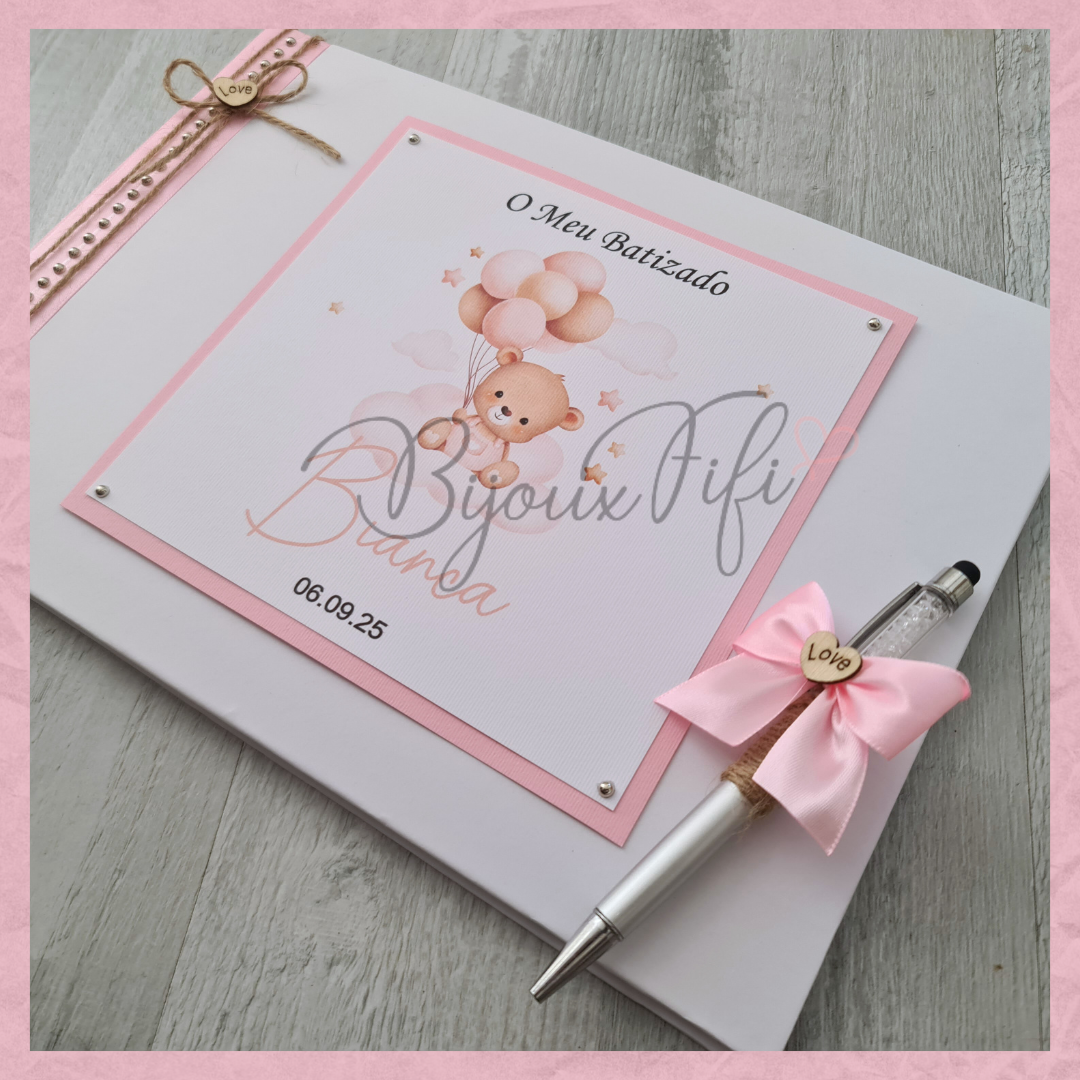 Livro de Honra A4 "Cute Bear" Rose