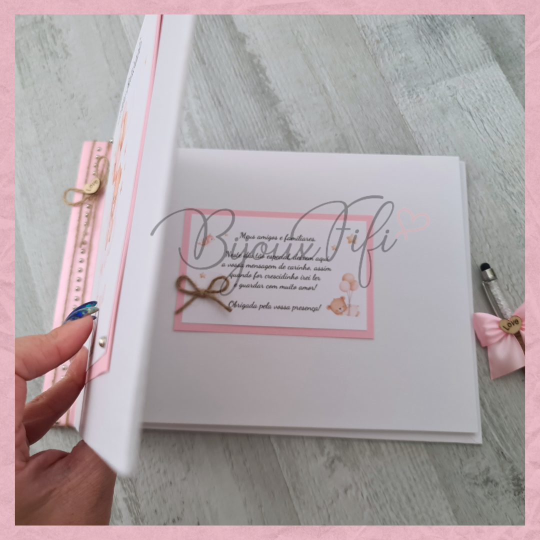 Livro de Honra A4 "Cute Bear" Rose