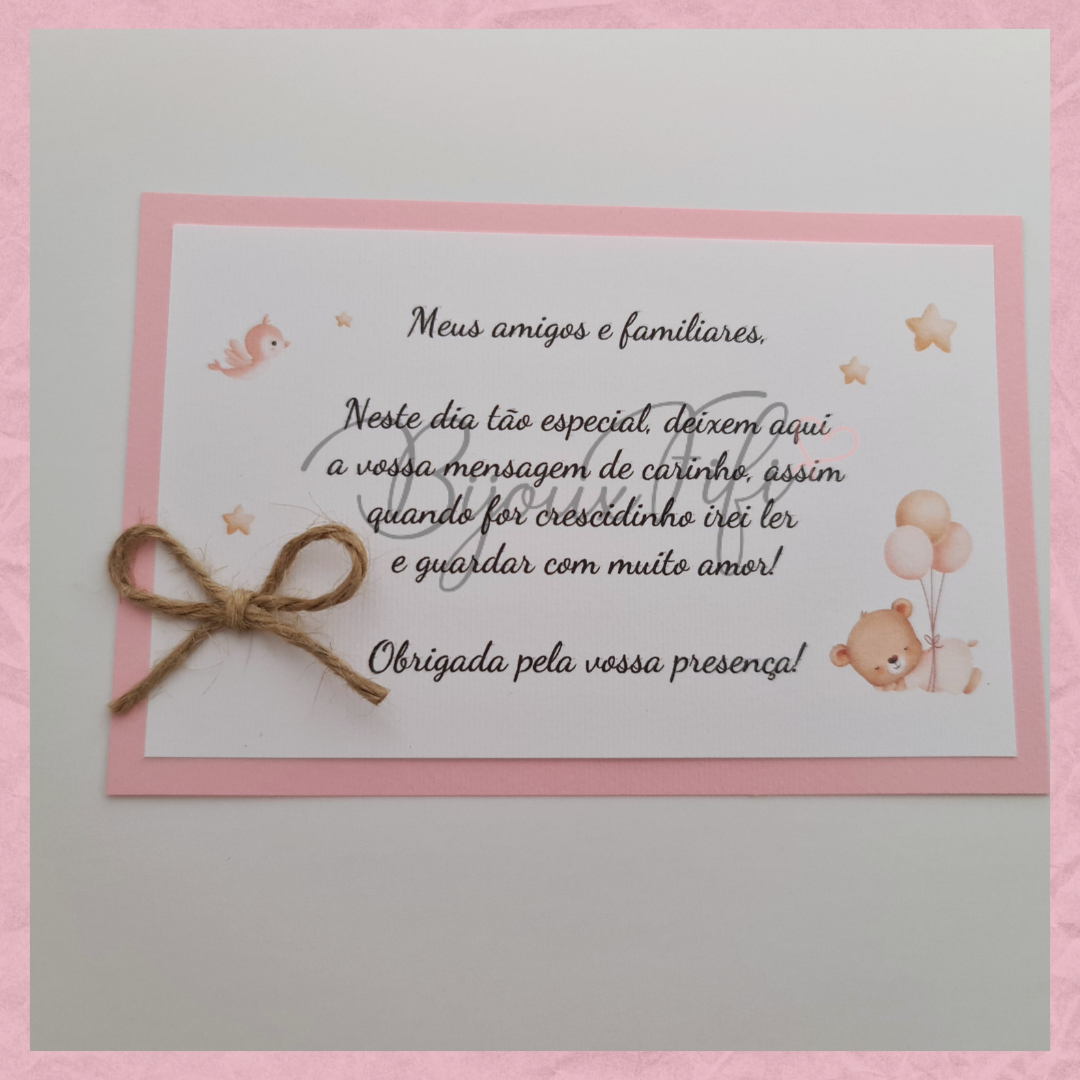 Livro de Honra A4 "Cute Bear" Rose