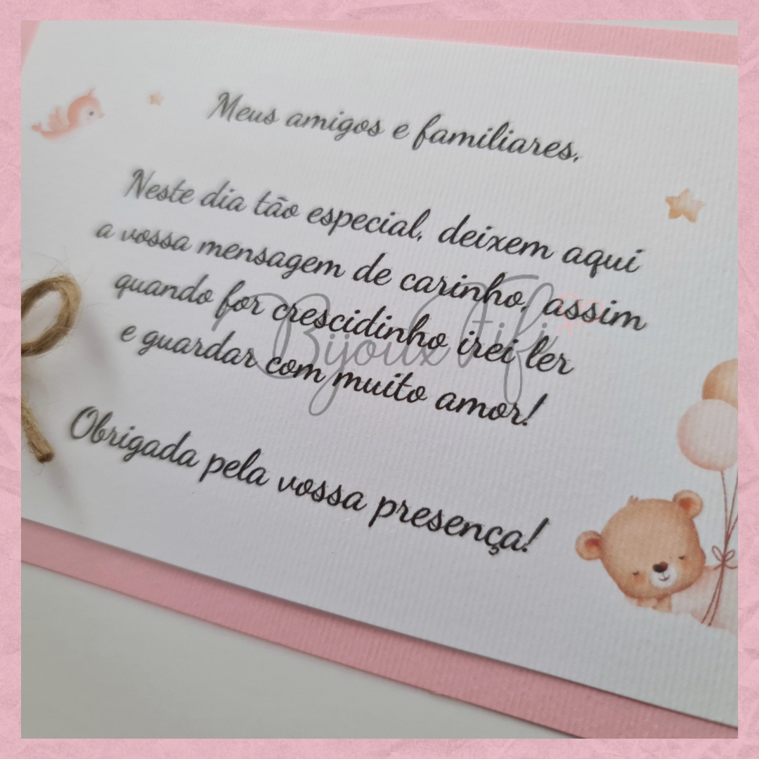 Livro de Honra A4 "Cute Bear" Rose