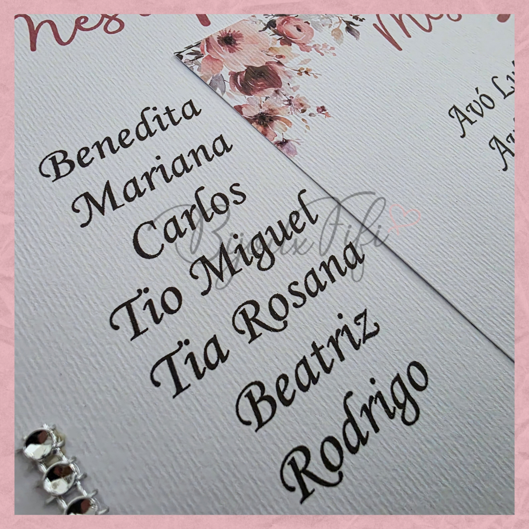 Cartões Seating Plan "Dark Pink"