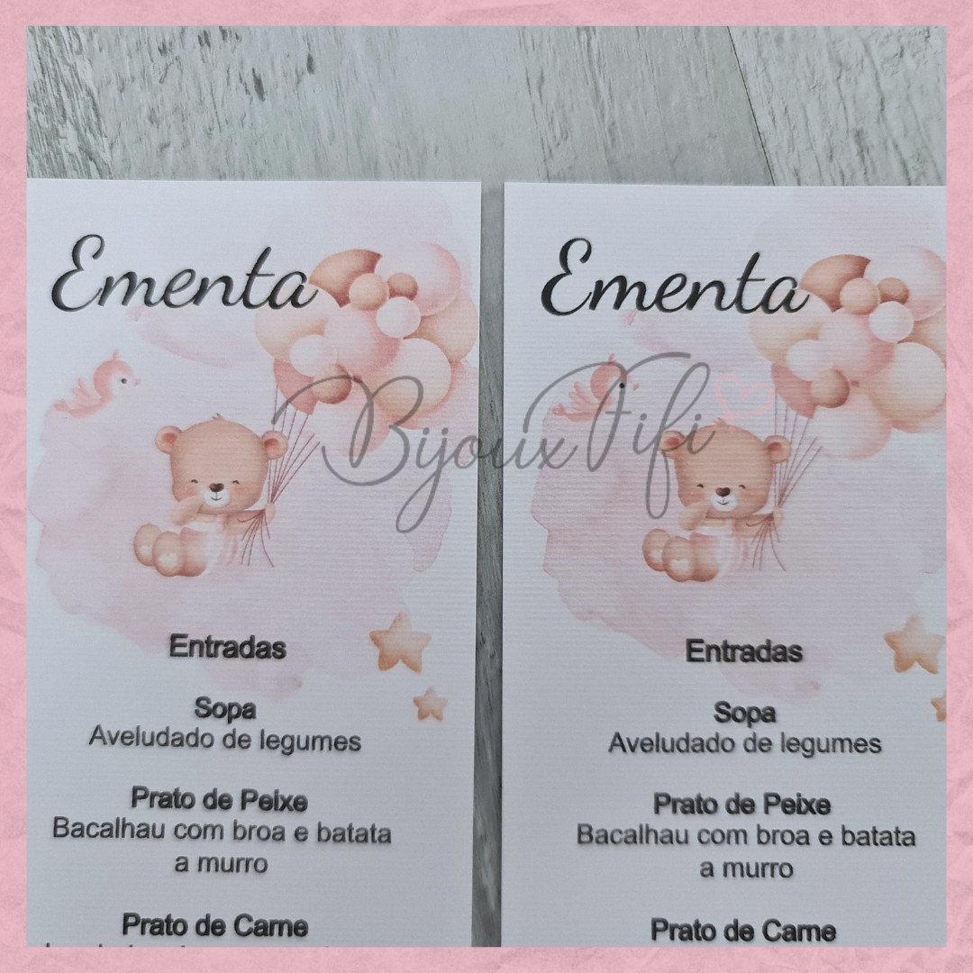 Ementa "Cute Bear" Rose