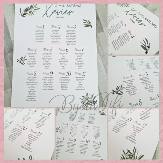 Placar de Seating-Plan "Natural Oliva"
