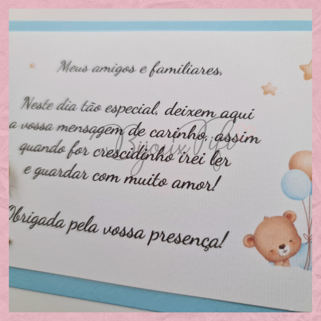 Livro de Honra A4 "Cute Bear" Blue