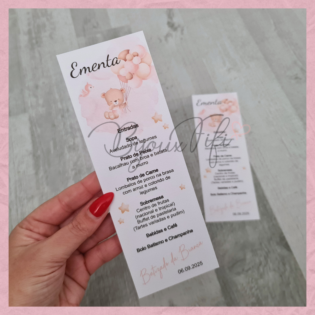 Ementa "Cute Bear" Rose