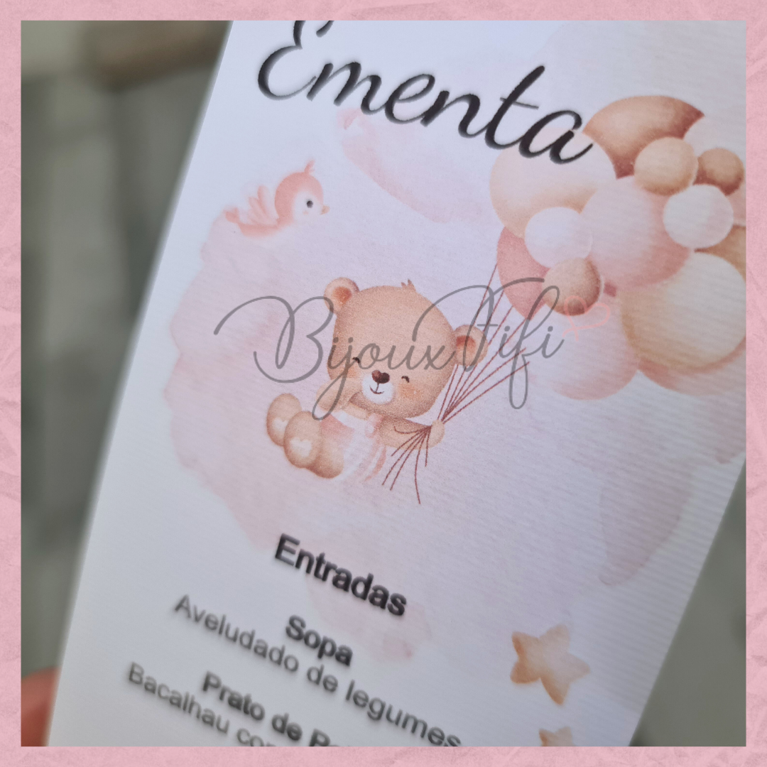 Ementa "Cute Bear" Rose