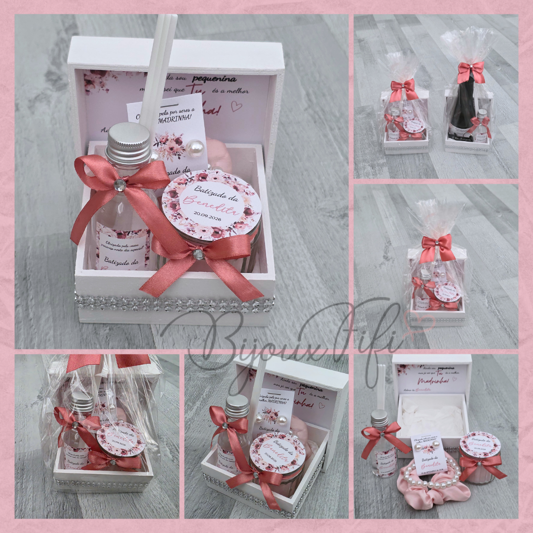 Caixa Oferta Madrinha/Avó/Mãe "Dark Pink"