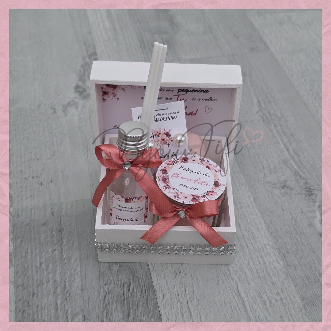 Caixa Oferta Madrinha/Avó/Mãe "Dark Pink"