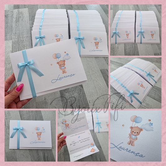 Convite dobrado "Cute Bear"