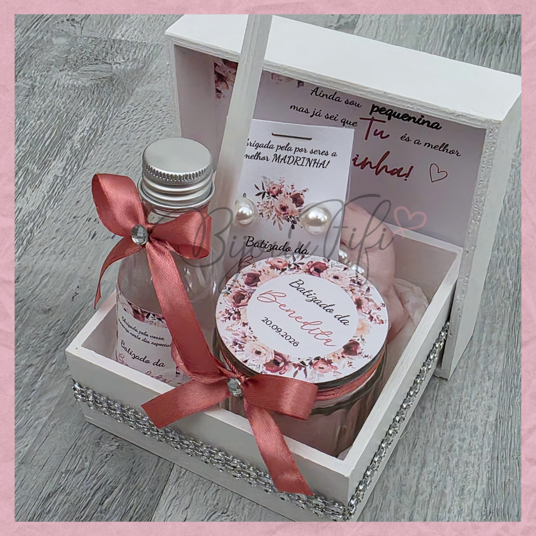 Caixa Oferta Madrinha/Avó/Mãe "Dark Pink"