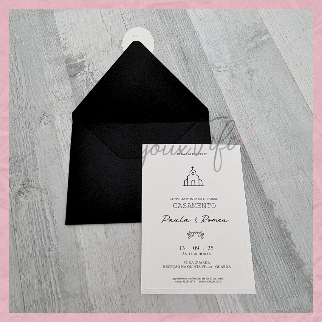 Convite Wedding Black "Minimalist"