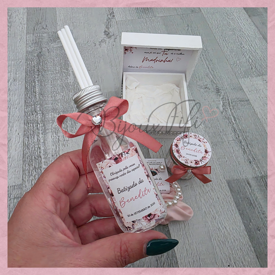 Caixa Oferta Madrinha/Avó/Mãe "Dark Pink"