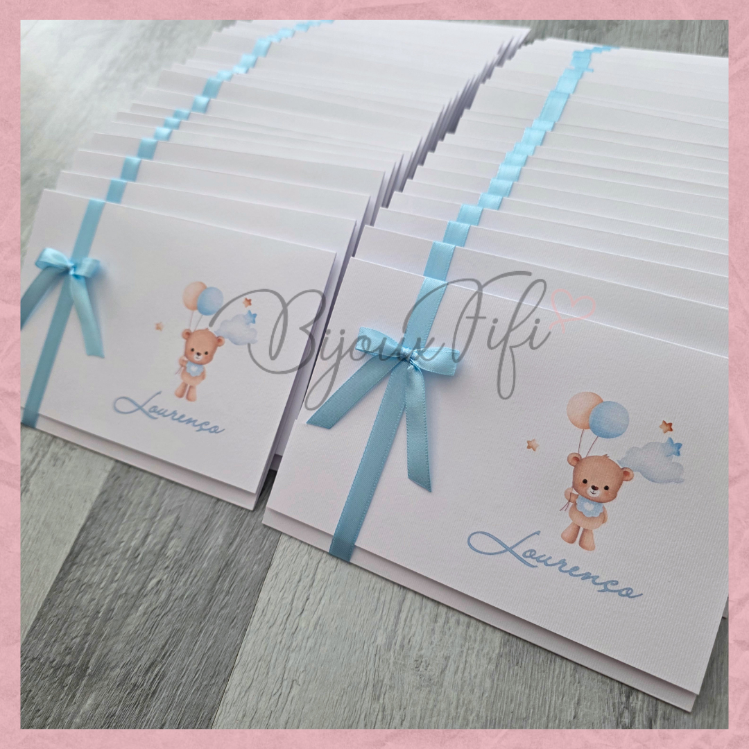 Convite dobrado "Cute Bear"