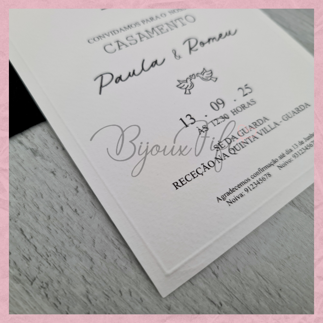 Convite Wedding Black "Minimalist"
