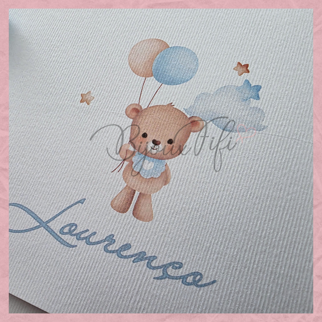 Convite dobrado "Cute Bear"