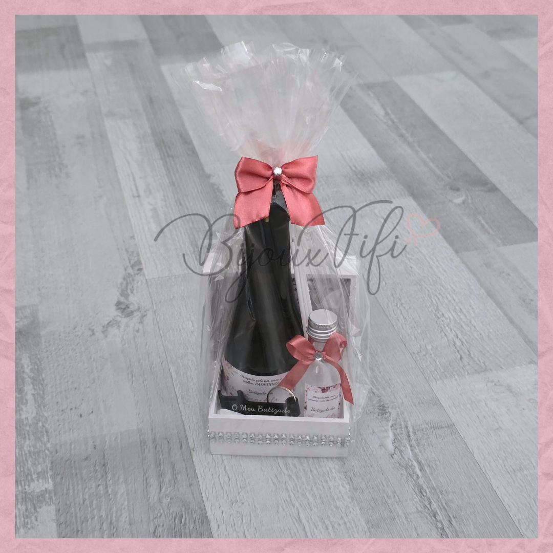 Caixa Oferta Padrinho/Avô/Pai "Dark Pink"