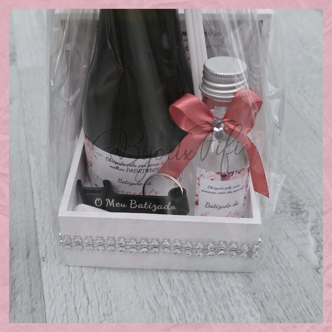 Caixa Oferta Padrinho/Avô/Pai "Dark Pink"