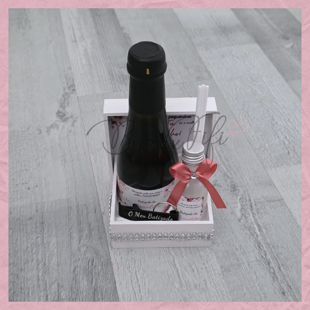 Caixa Oferta Padrinho/Avô/Pai "Dark Pink"