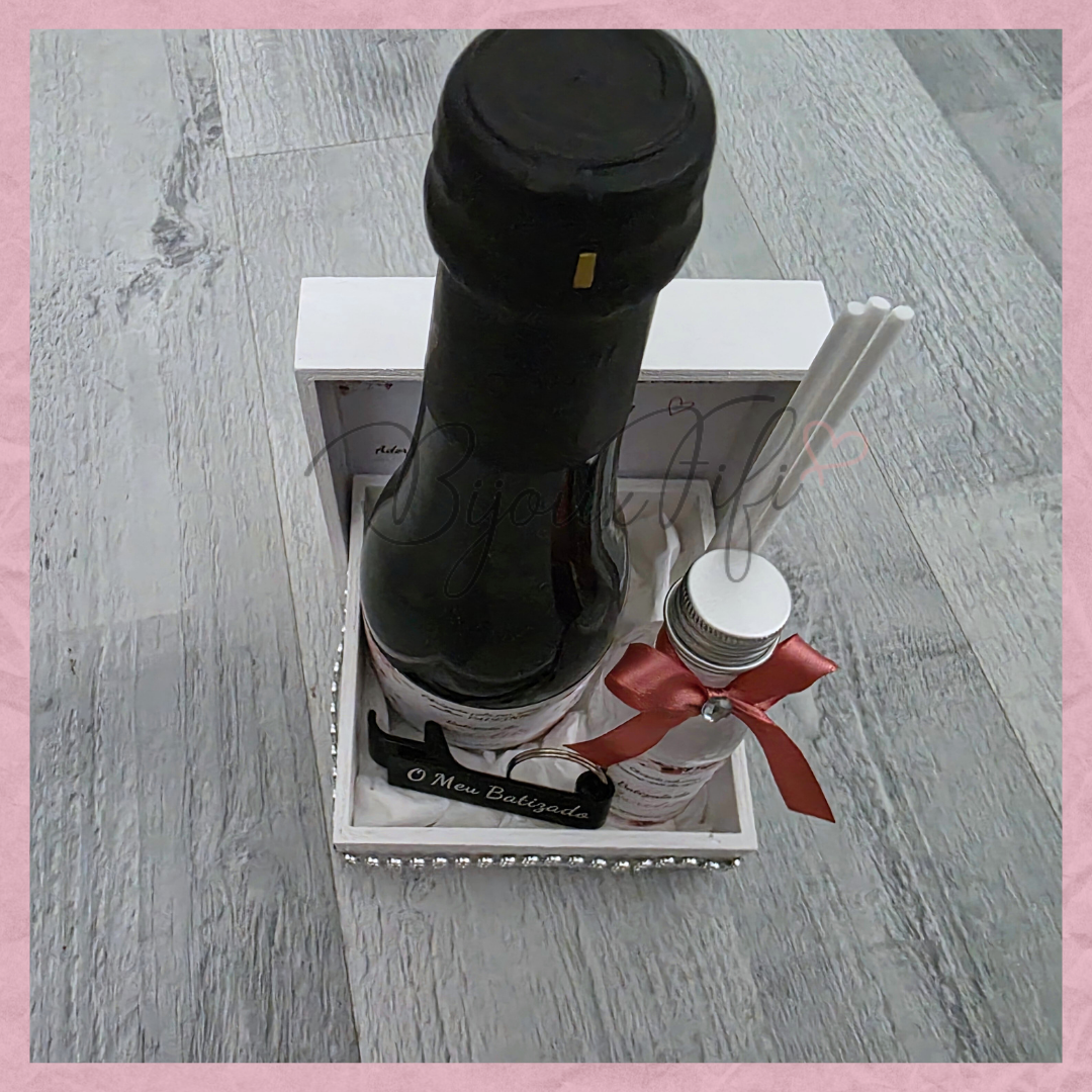 Caixa Oferta Padrinho/Avô/Pai "Dark Pink"