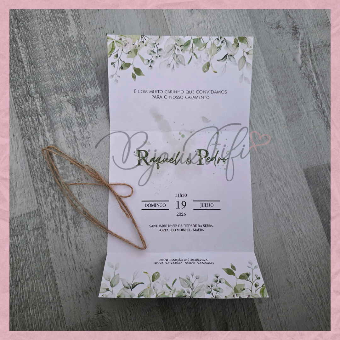 Convite wedding "Greenery"