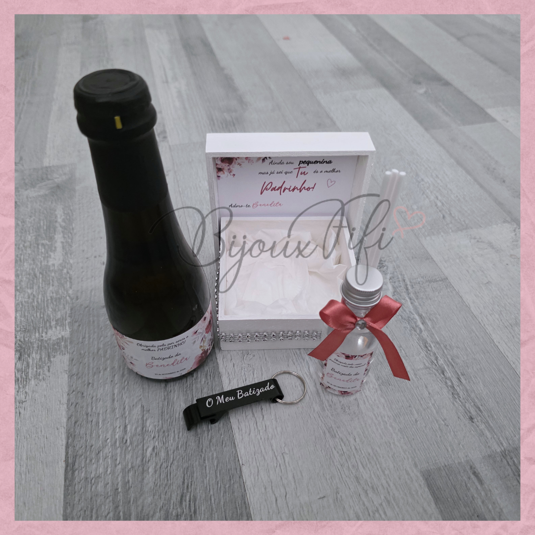 Caixa Oferta Padrinho/Avô/Pai "Dark Pink"