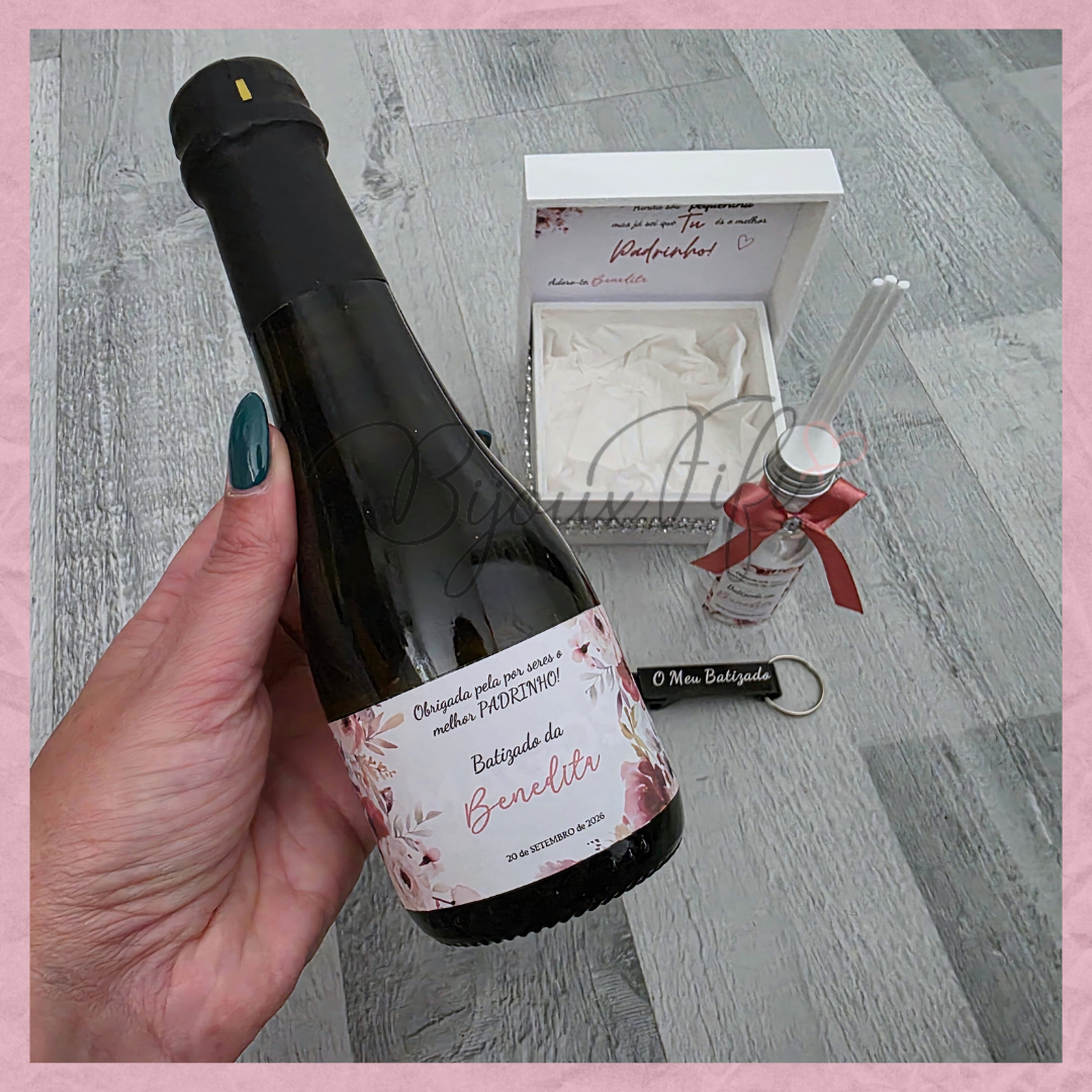 Caixa Oferta Padrinho/Avô/Pai "Dark Pink"