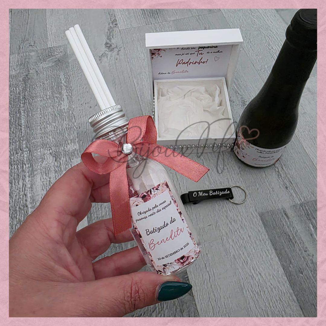 Caixa Oferta Padrinho/Avô/Pai "Dark Pink"