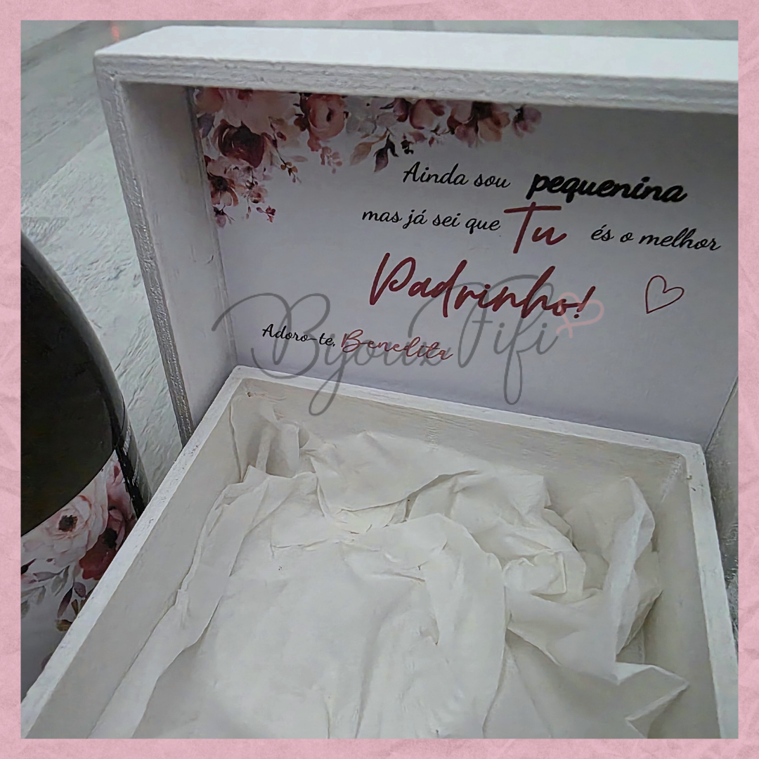 Caixa Oferta Padrinho/Avô/Pai "Dark Pink"