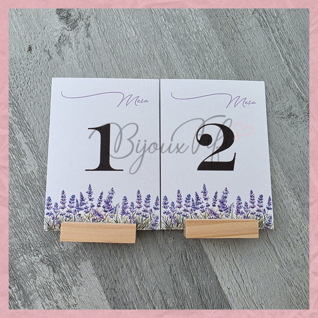 Marcador de Mesa com base "Lavanda"