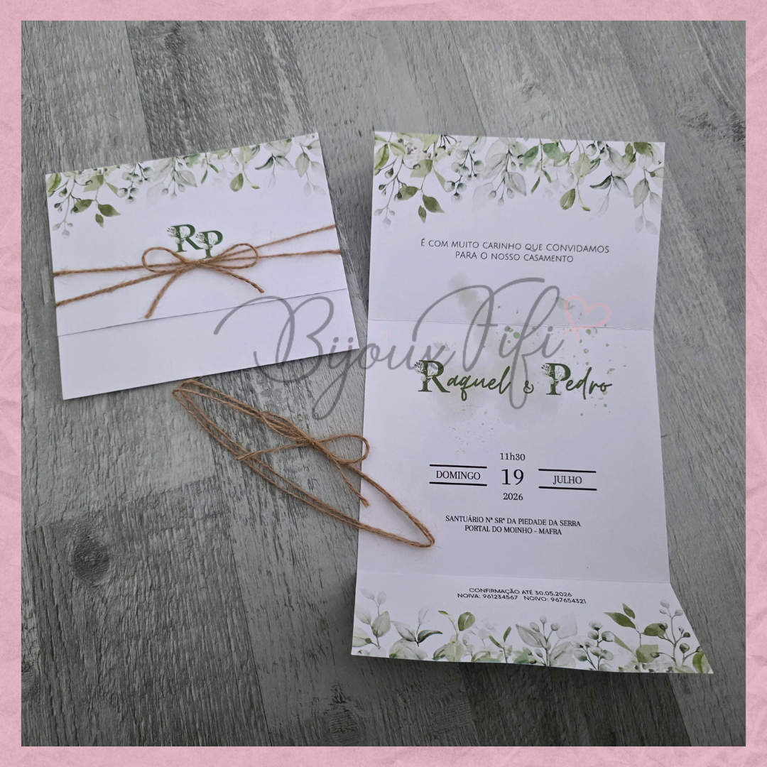 Convite wedding "Greenery"
