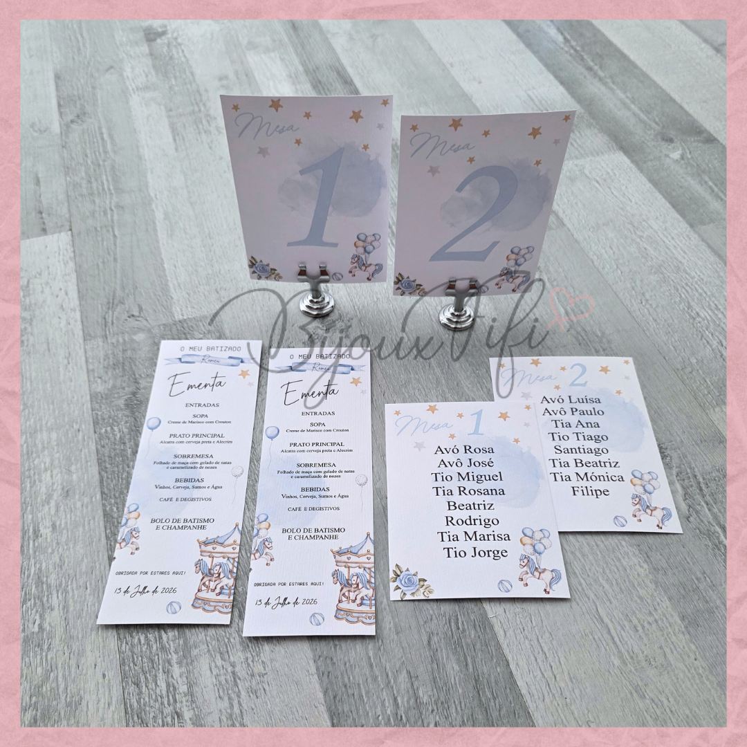 Cartões Seating Plan "Fun Park" Blue