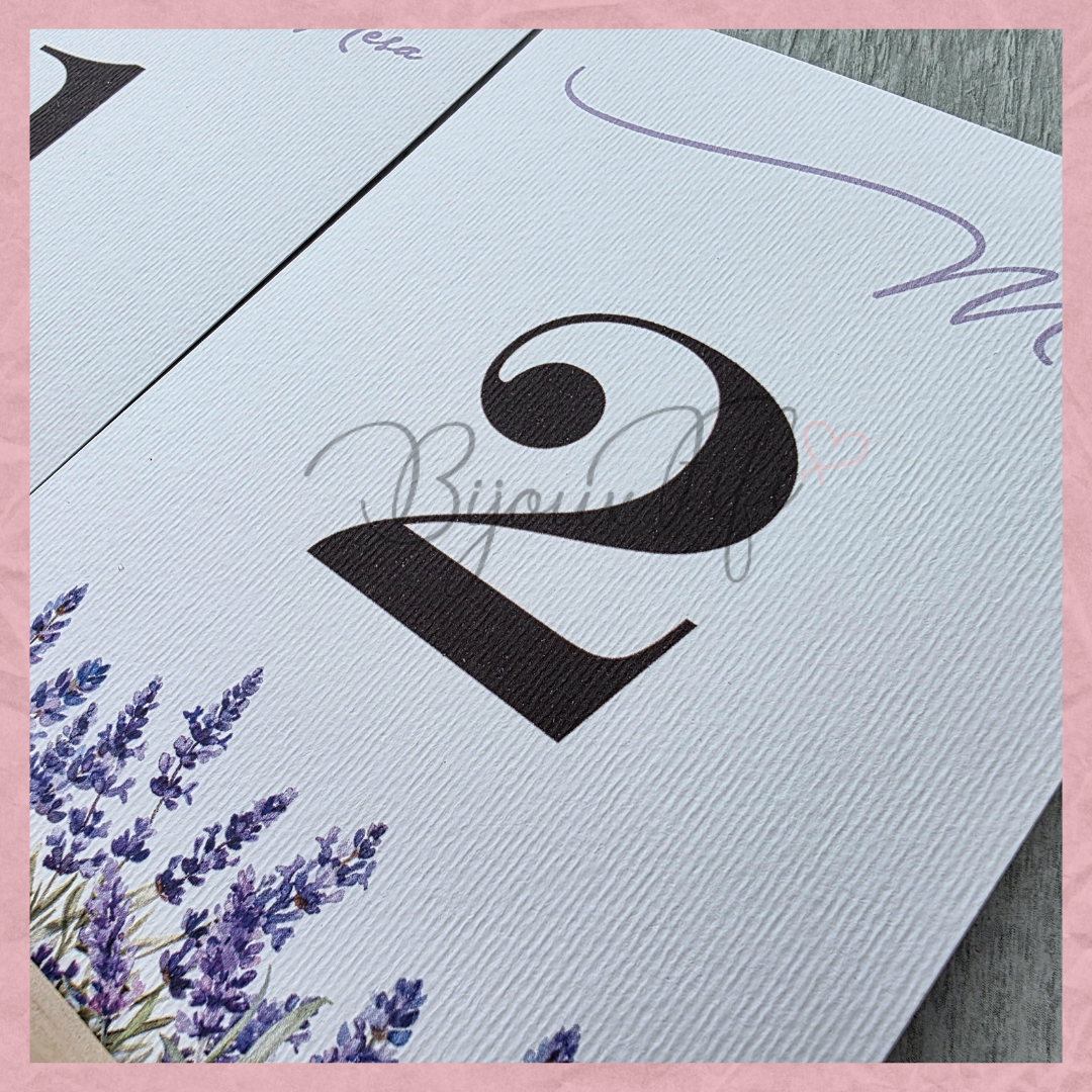 Marcador de Mesa com base "Lavanda"