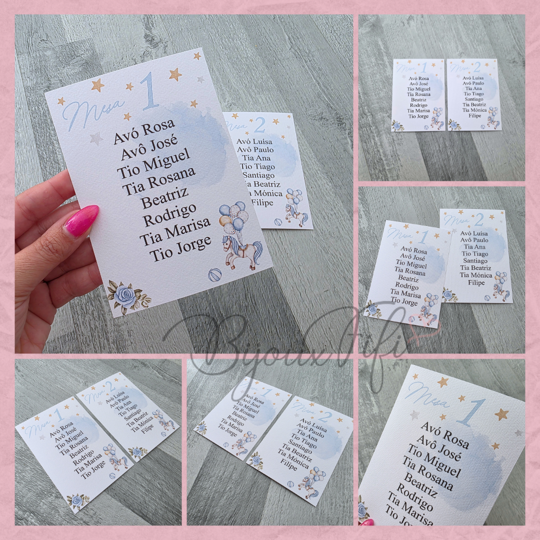 Cartões Seating Plan "Fun Park" Blue