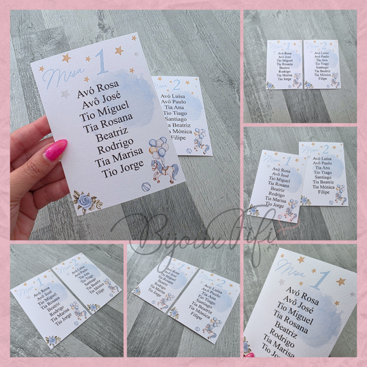 Cartões Seating Plan "Fun Park" Blue