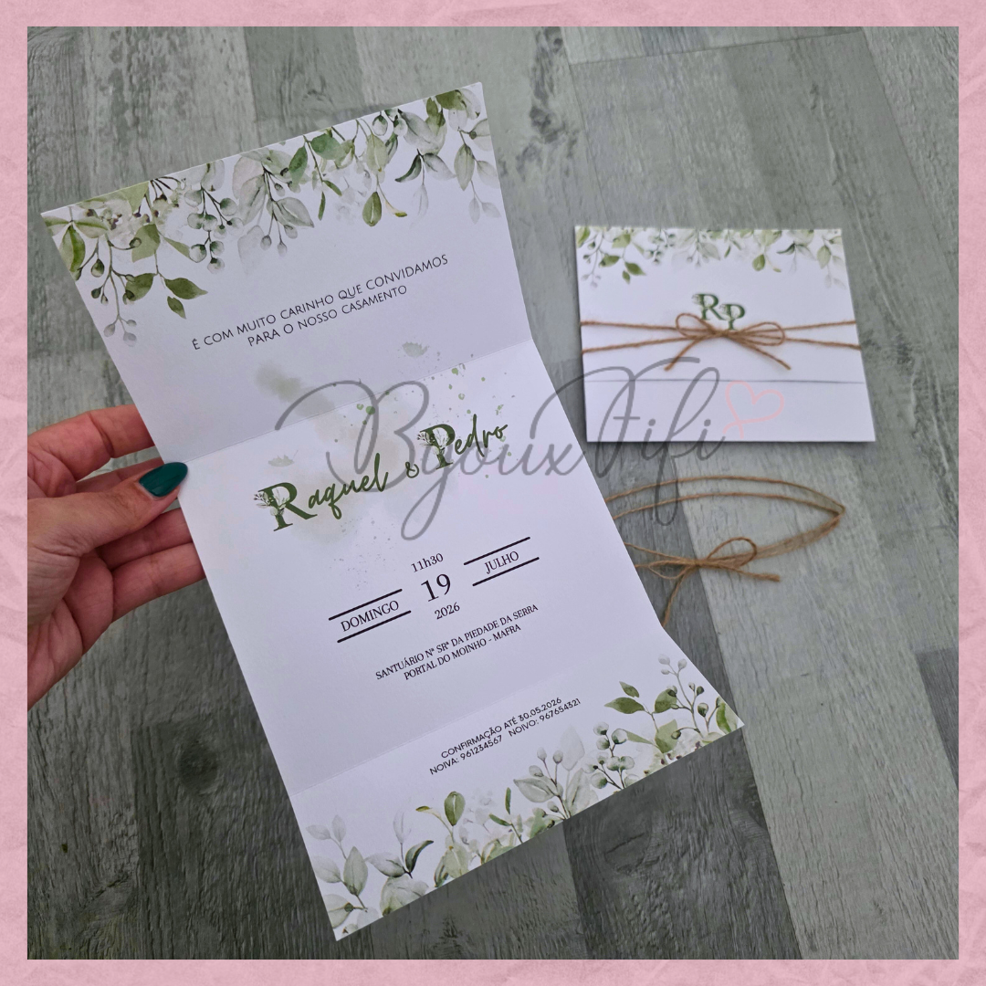 Convite wedding "Greenery"